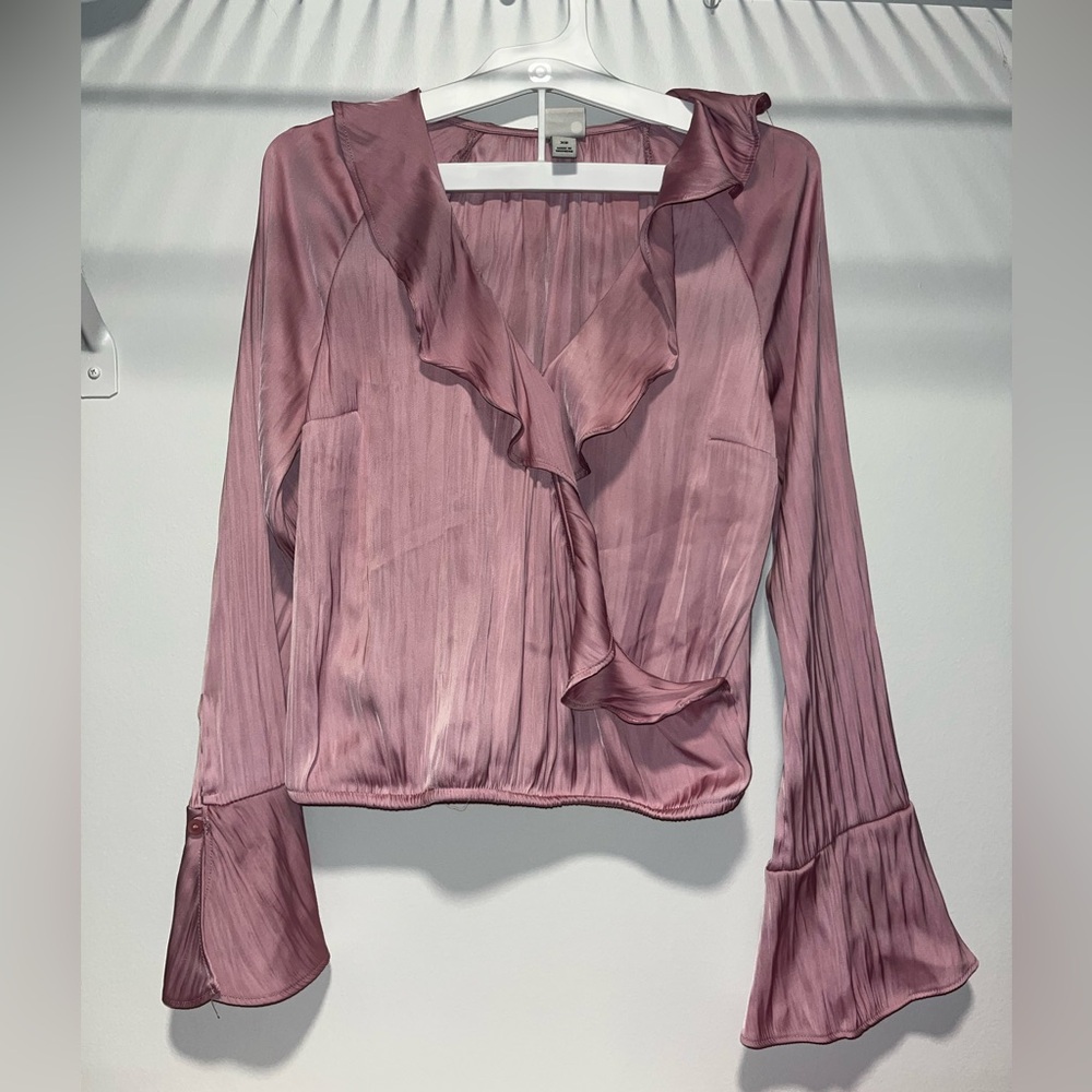 a new day Mauve Ruffle Blouse